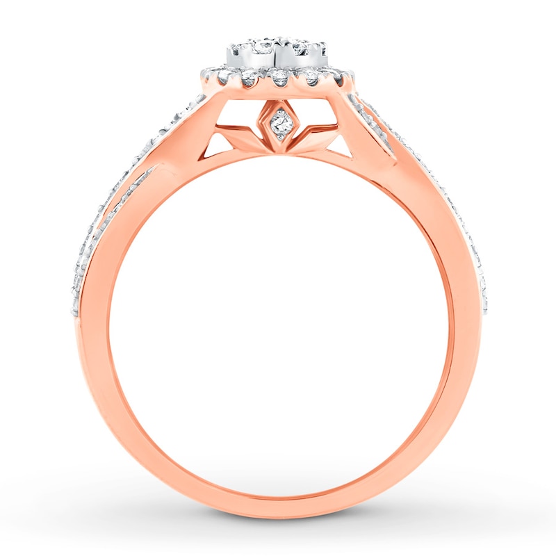 Main Image 2 of Previously Owned Diamond Promise Ring 3/8 ct tw Round 10K Rose Gold