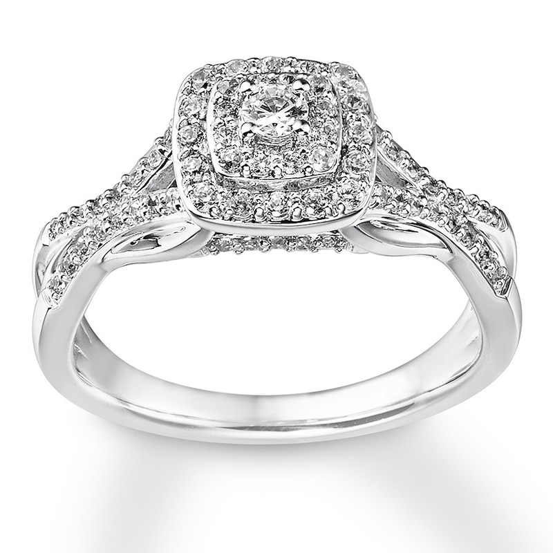 Previously Owned Diamond Promise Ring 1/2 carat tw Round 10K White Gold