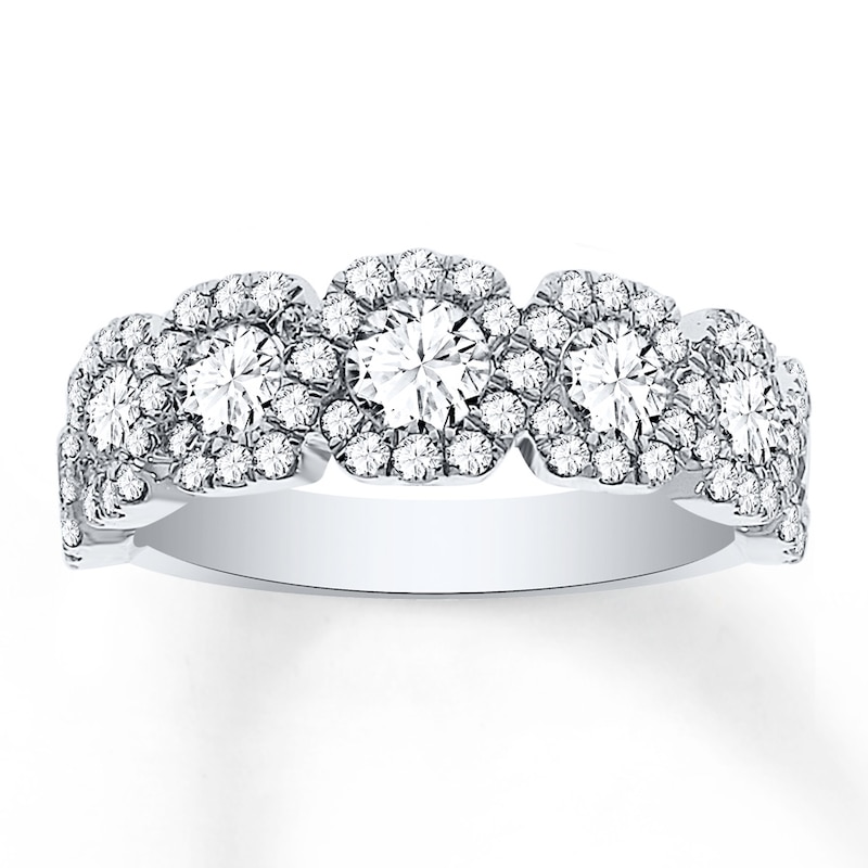 Main Image 1 of Previously Owned Diamond Anniversary Band 1-1/2 ct tw Round-cut 14K White Gold