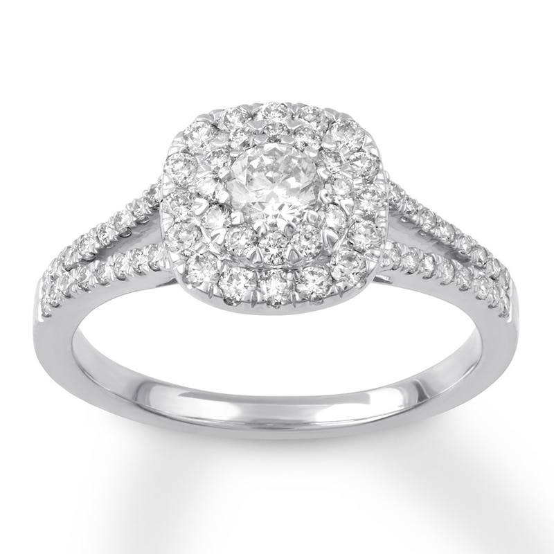 Previously Owned Diamond Engagement Ring 5/8 ct tw Round-cut 14K White ...