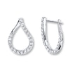 Thumbnail Image 1 of Previously Owned Diamond Hoop Earrings 1 ct tw Round-cut 14K White Gold