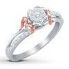 Thumbnail Image 2 of Previously Owned Diamond Promise Ring 1/4 ct tw Sterling Silver/10K Rose Gold