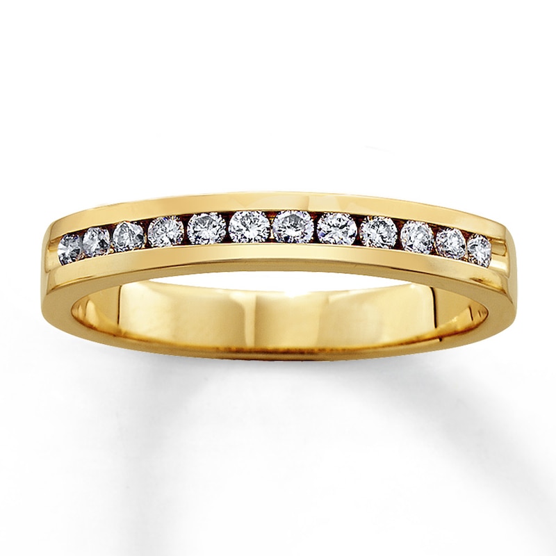 Previously Owned Diamond Anniversary Ring 1 2 Ct Tw Round 14k Yellow 