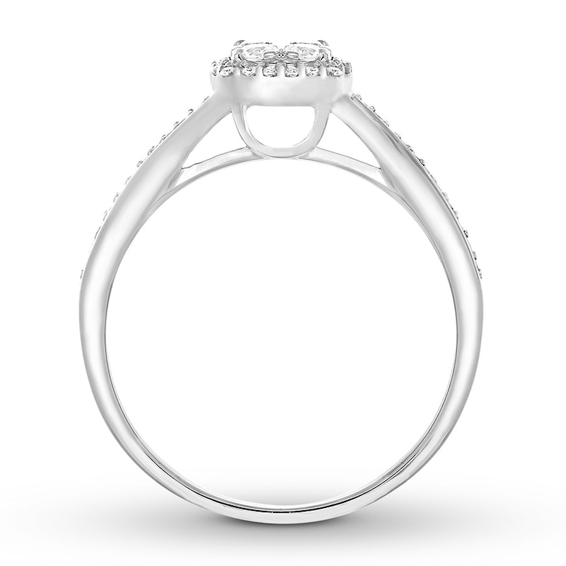 Main Image 2 of Previously Owned Diamond Promise Ring 1/3 ct tw Round 10K White Gold