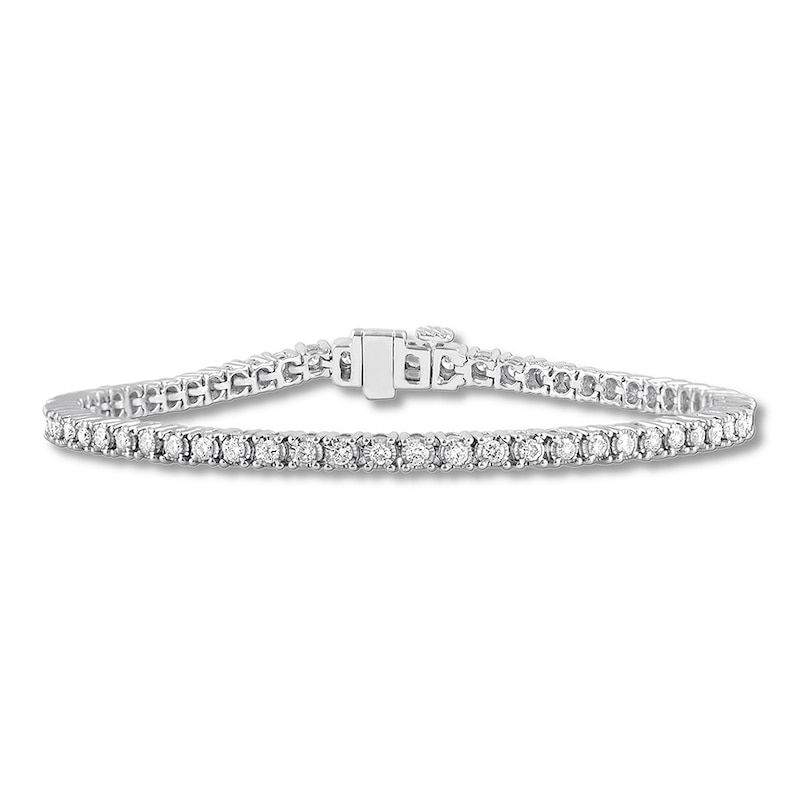 Previously Owned Diamond Tennis Bracelet 2 carats tw Round 14K White Gold