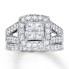 Thumbnail Image 0 of Previously Owned Diamond Bridal Set 2 ct tw Princess-Cut 14K White Gold
