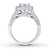 Thumbnail Image 1 of Previously Owned Diamond Bridal Set 2 ct tw Princess-Cut 14K White Gold