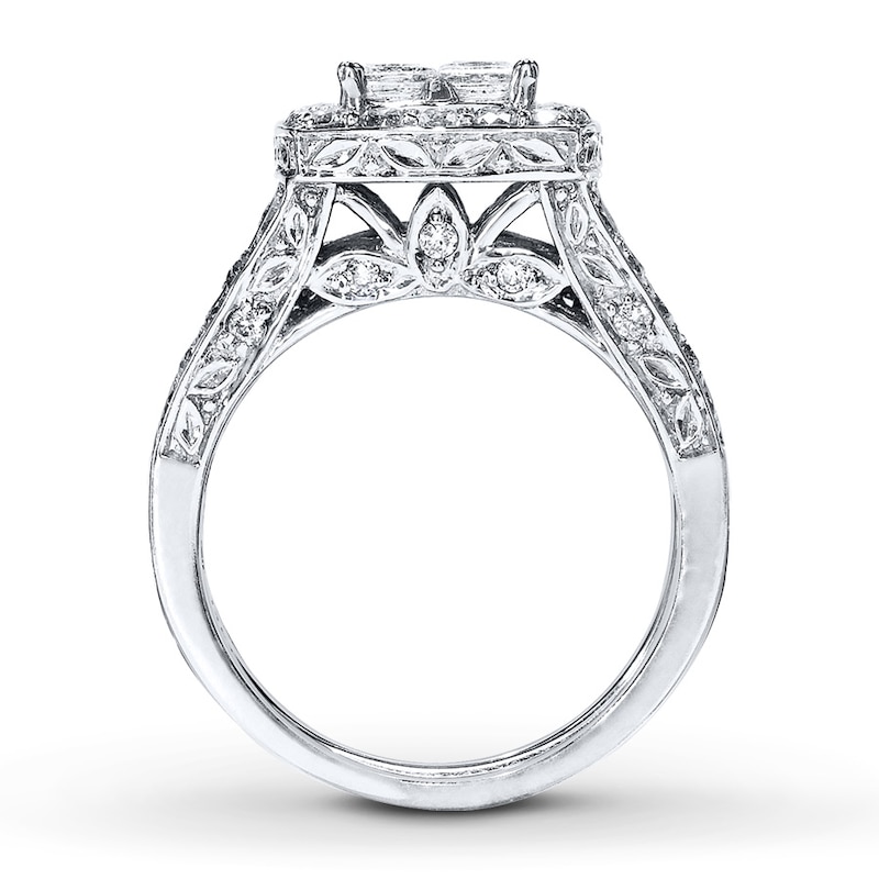 Previously Owned Diamond Bridal Set 2 ct tw Princess-Cut 14K White Gold
