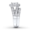Thumbnail Image 2 of Previously Owned Diamond Bridal Set 2 ct tw Princess-Cut 14K White Gold