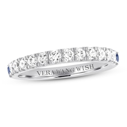 Previously Owned Vera Wang WISH Diamond & Sapphire Band 1/2 carat tw 14K White Gold