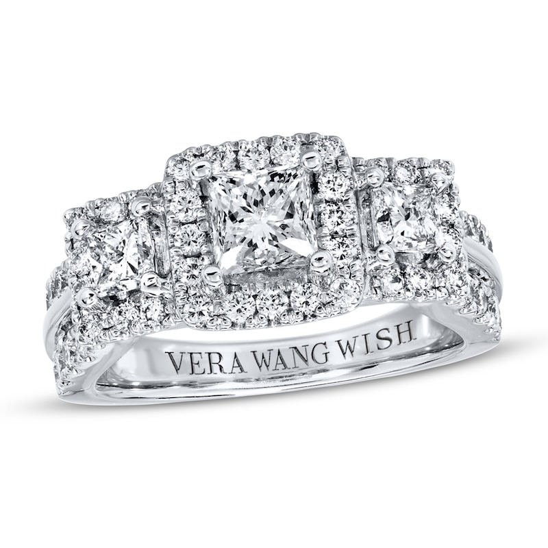 Main Image 1 of Previously Owned Vera Wang WISH Diamond 3-Stone Ring 2 ct tw 14K White Gold