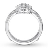 Thumbnail Image 1 of Previously Owned Diamond Enhancer Ring 1/2 ct tw Round/Baguette 14K White Gold