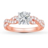 Thumbnail Image 2 of Previously Owned Diamond Engagement Ring Setting 1/2 ct tw 14K Rose Gold