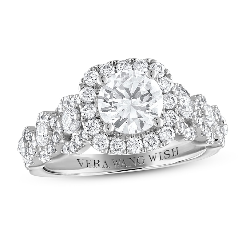 Previously Owned Vera Wang WISH Diamond Engagement Ring 2 ct tw Round 14K White Gold
