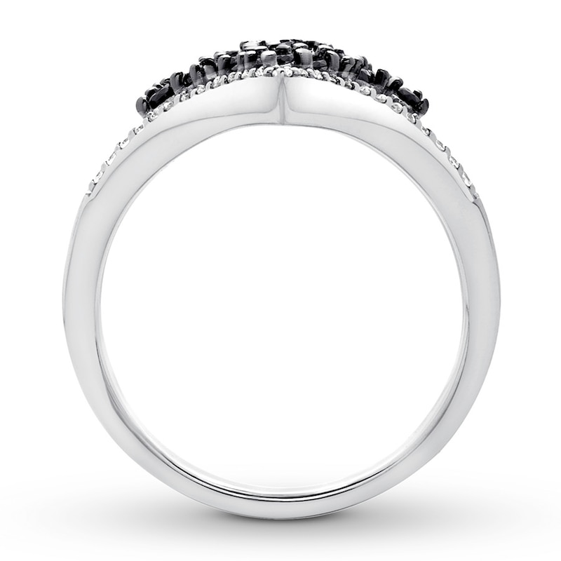 Main Image 2 of Previously Owned Black Diamond Ring 1 ct tw Round-cut 14K White Gold