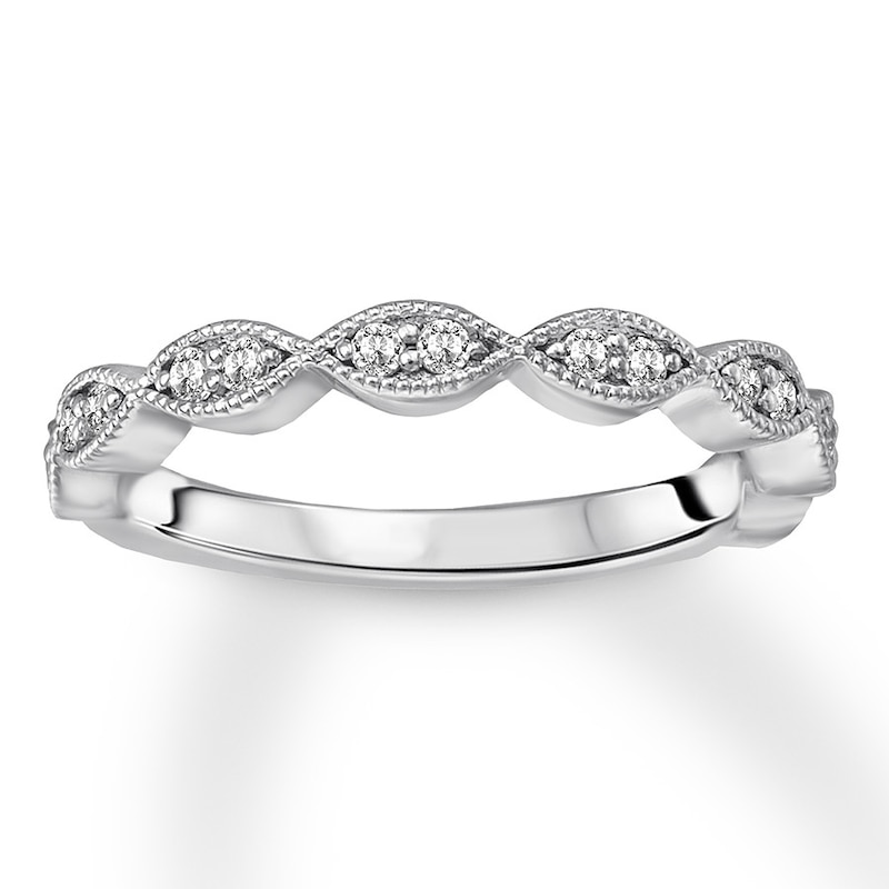 Main Image 1 of Previously Owned Diamond Anniversary Band 1/5 ct tw Round-cut 14K White Gold