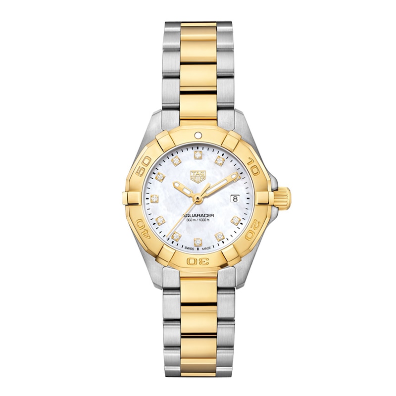 TAG Heuer Aquaracer Quartz Ladies Mother of Pearl Steel & Yellow