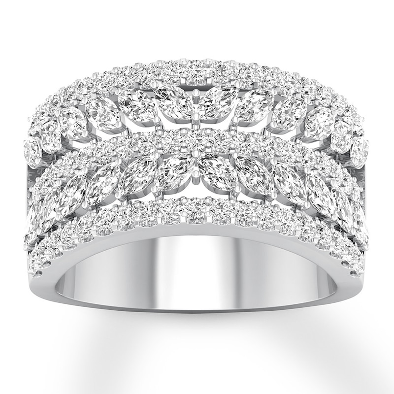 Previously Owned Diamond Anniversary Band 2 ct tw Marquise/Round 14K White Gold