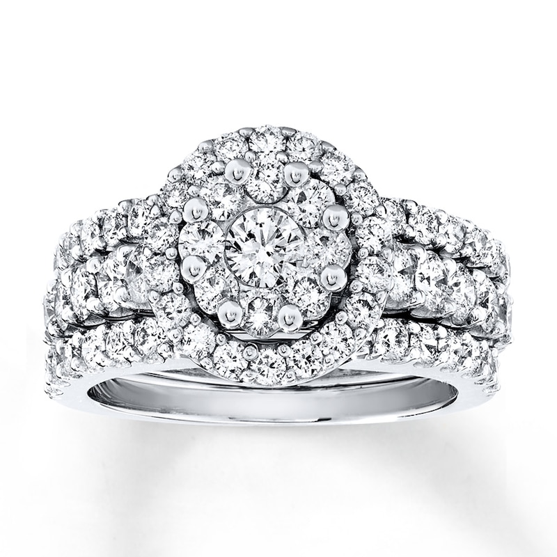 Main Image 1 of Previously Owned Diamond Bridal Set 2 ct tw Round-cut 14K White Gold