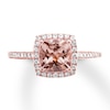 Thumbnail Image 1 of Previously Owned Morganite Engagement Ring 1/5 ct tw Diamonds 14K Rose Gold