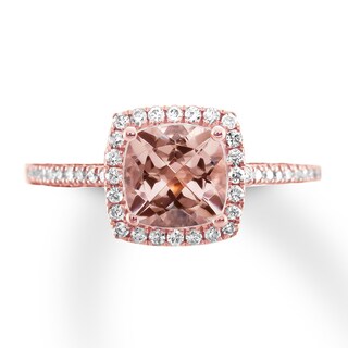 Previously Owned Morganite Engagement Ring 1/5 ct tw Diamonds 14K Rose ...