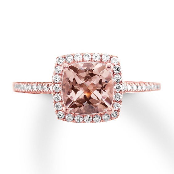 Previously Owned Morganite Engagement Ring 1/5 ct tw Diamonds 14K Rose ...