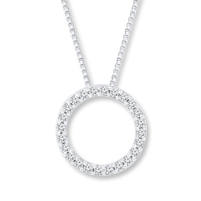 Previously Owned Diamond Circle Necklace 1 ct tw Round 14K White Gold