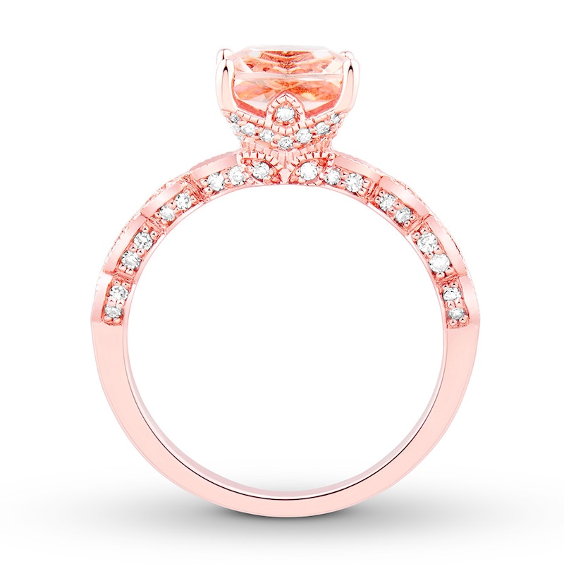 Previously Owned Morganite Engagement Ring 1/3 ct tw Diamonds 14K Rose Gold