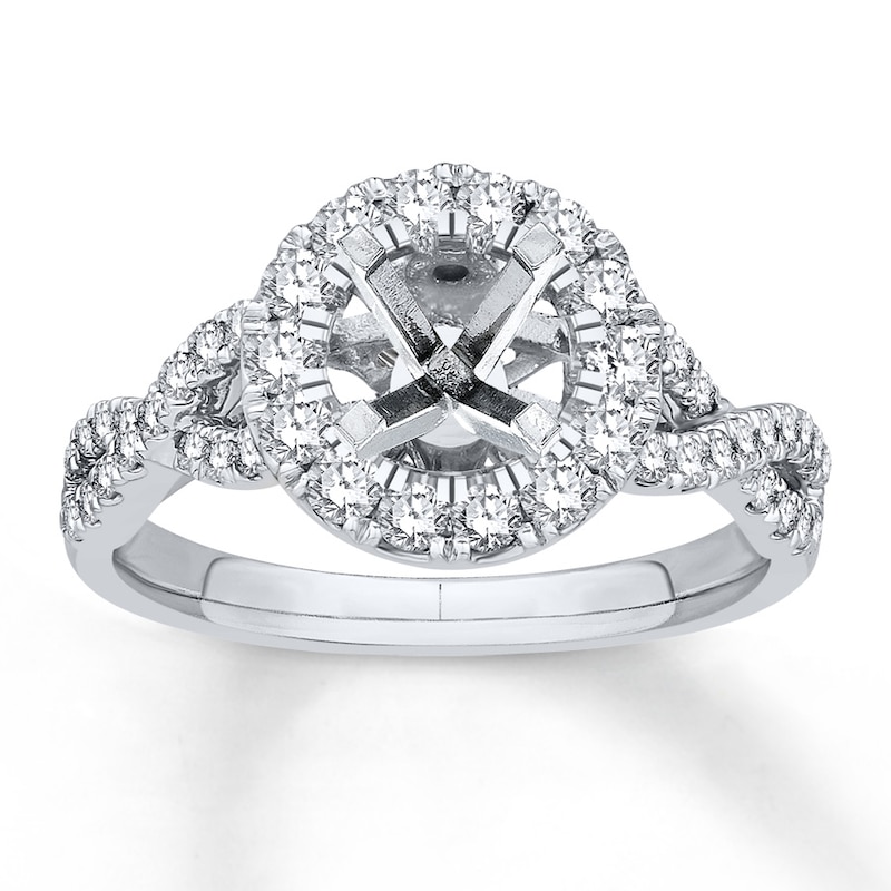 Previously Owned Colorless Diamond Ring Setting 3/4 ct tw Round 14K ...