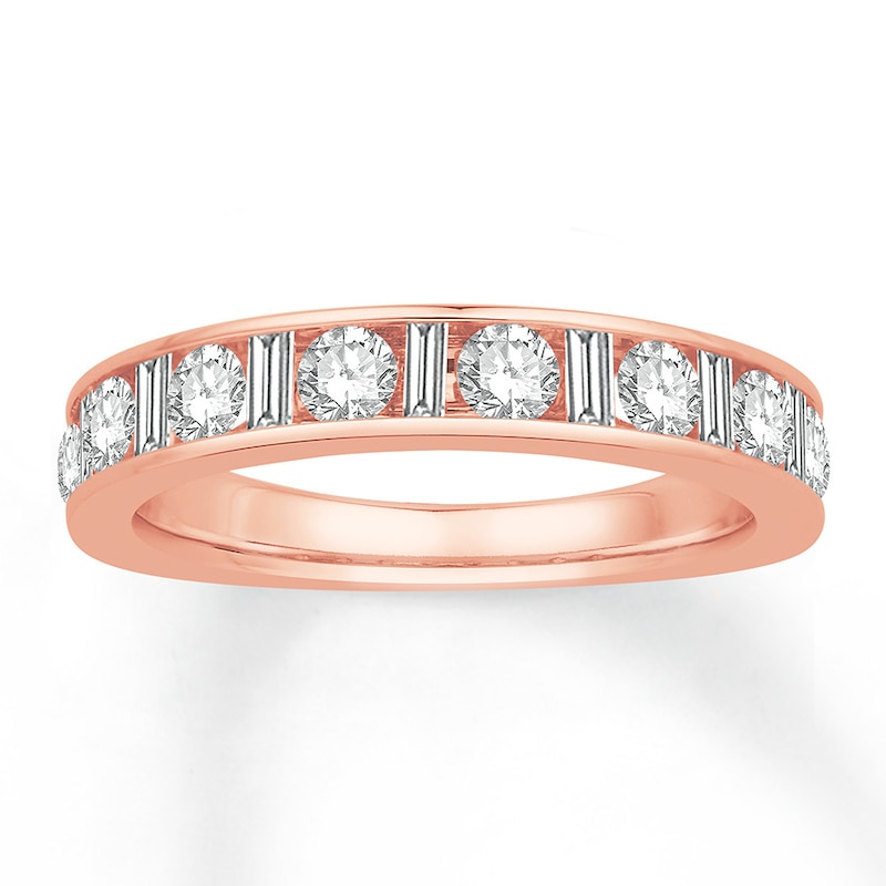 Previously Owned Diamond Anniversary Band 1 ct tw Round/Baguette 14K Rose Gold