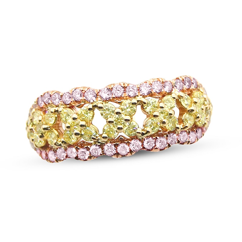 Previously Owned Diamond Anniversary Ring 1 ct tw Yellow/Pink 14K Two-Tone Gold