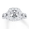 Thumbnail Image 1 of Previously Owned Diamond Ring Setting 1-1/3 ct tw Round/Princess 14K White Gold