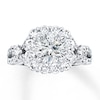 Thumbnail Image 3 of Previously Owned Diamond Ring Setting 1-1/3 ct tw Round/Princess 14K White Gold