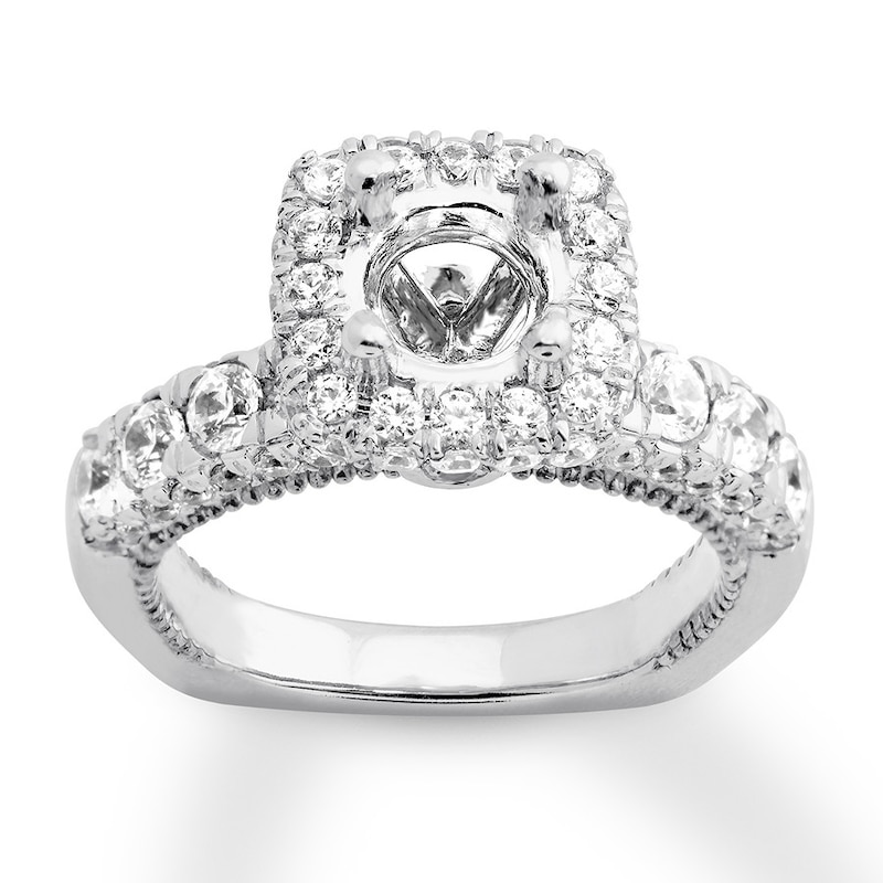 Main Image 1 of Previously Owned Ring Setting 1-3/4 ct tw Round 18K White Gold