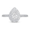 Thumbnail Image 2 of Previously Owned Diamond Engagement Ring 5/8 ct tw Pear-shaped/Round 14K White Gold