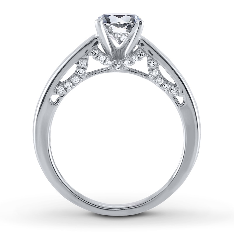 Main Image 2 of Previously Owned Diamond Ring Setting 1/6 ct tw Round-cut 14K White Gold