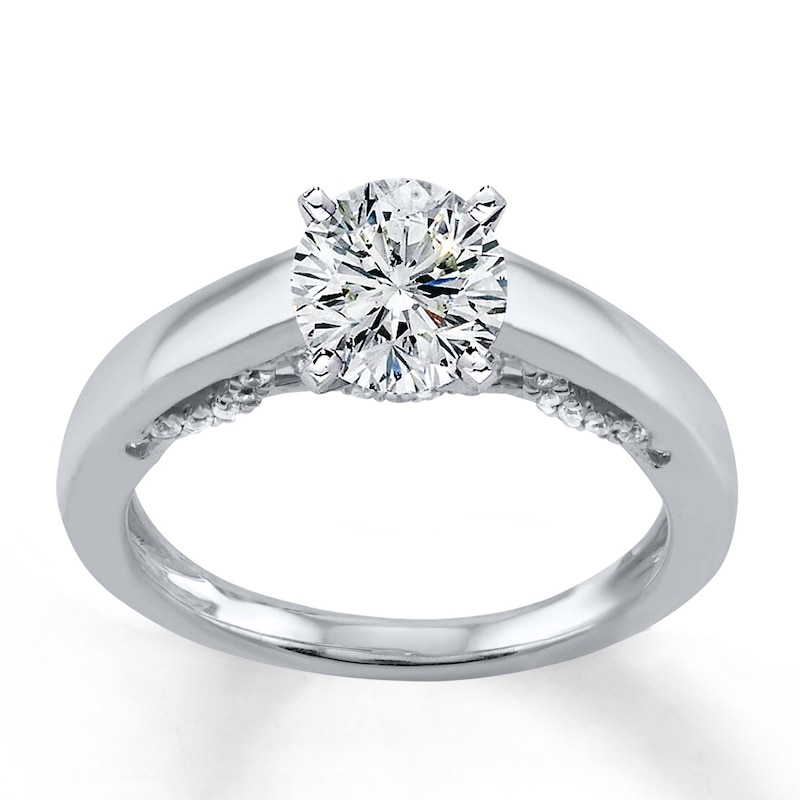 Main Image 3 of Previously Owned Diamond Ring Setting 1/6 ct tw Round-cut 14K White Gold