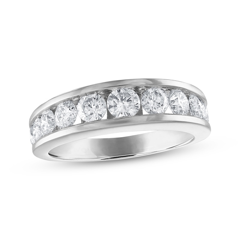 Main Image 1 of Previously Owned Diamond Wedding Band 1-1/2 ct tw Round 14K White Gold