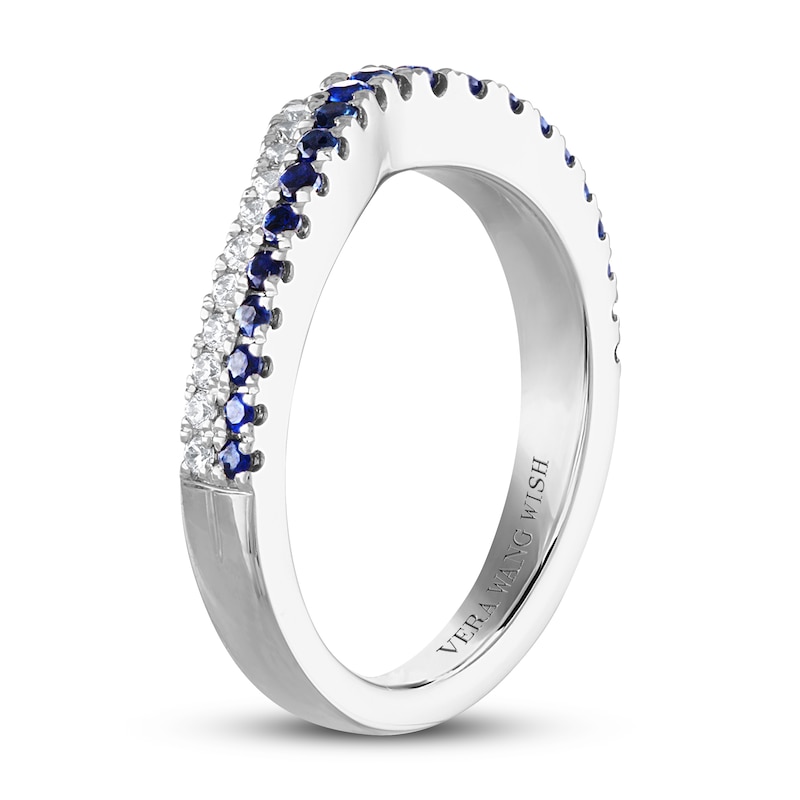 Main Image 2 of Previously Owned Vera Wang WISH Diamond/Sapphire Wedding Band 1/5 ct tw 14K White Gold