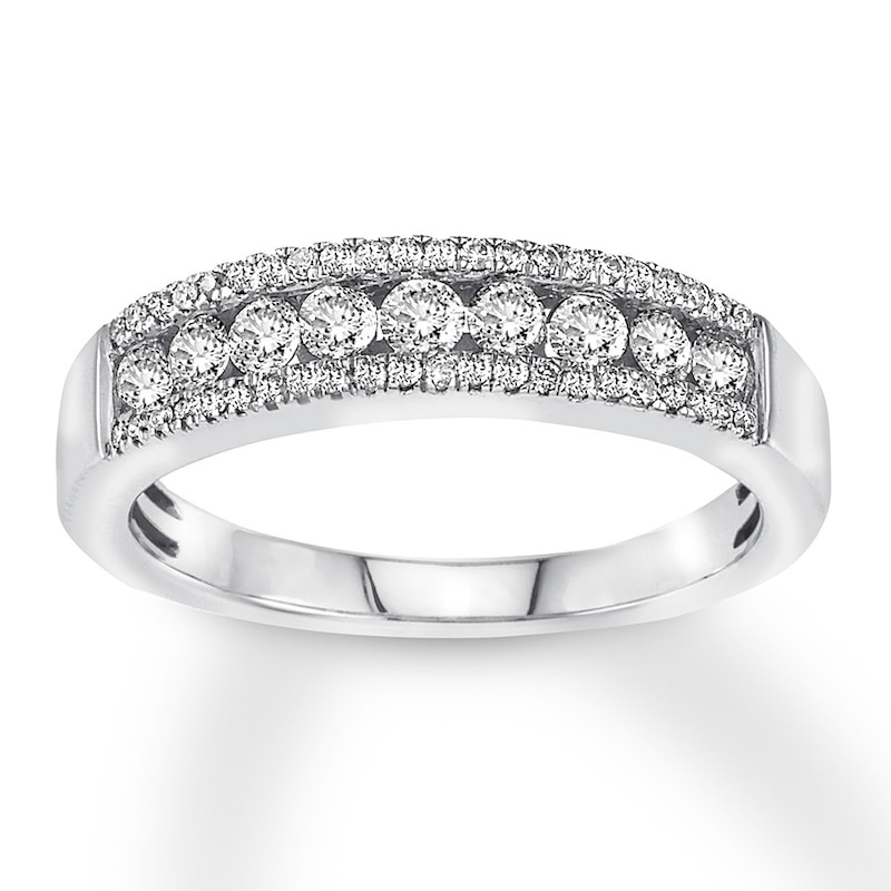 Main Image 1 of Previously Owned Diamond Anniversary Ring 1/2 ct tw Round 14K White Gold