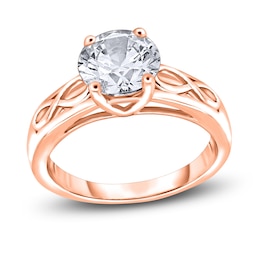 Diamond Solitaire Infinity Engagement Ring 3/4 ct tw Round 14K Rose Gold (I2/I)