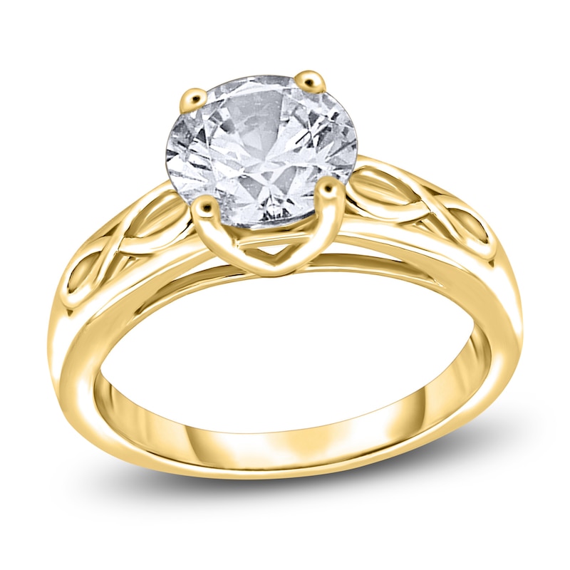 Main Image 1 of Diamond Solitaire Infinity Engagement Ring 3/4 ct tw Round 14K Yellow Gold (I2/I)