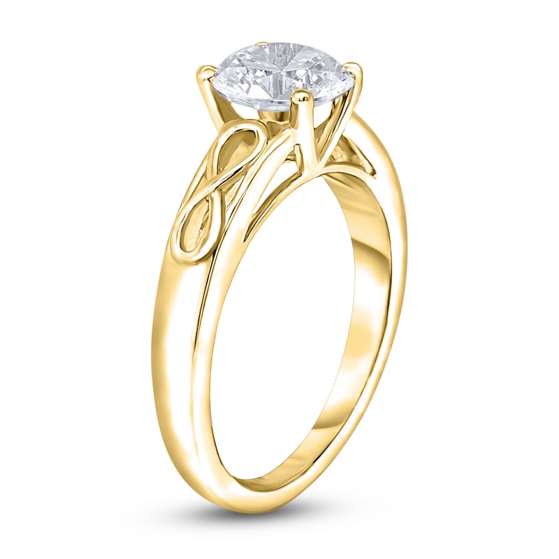 Main Image 2 of Diamond Solitaire Infinity Engagement Ring 3/4 ct tw Round 14K Yellow Gold (I2/I)