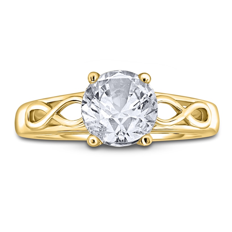 Main Image 3 of Diamond Solitaire Infinity Engagement Ring 3/4 ct tw Round 14K Yellow Gold (I2/I)