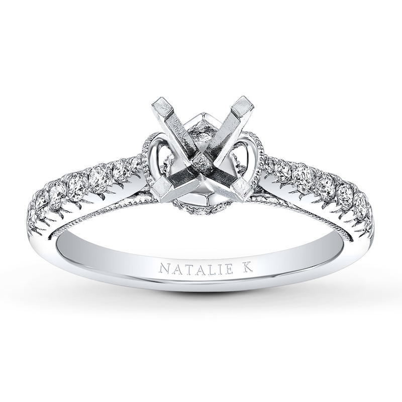 Main Image 1 of Previously Owned Natalie K Ring Setting 1/3 ct tw Diamonds 14K White Gold