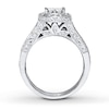 Thumbnail Image 1 of Previously Owned Diamond Bridal Set 7/8 ct tw Princess-Cut 14K White Gold
