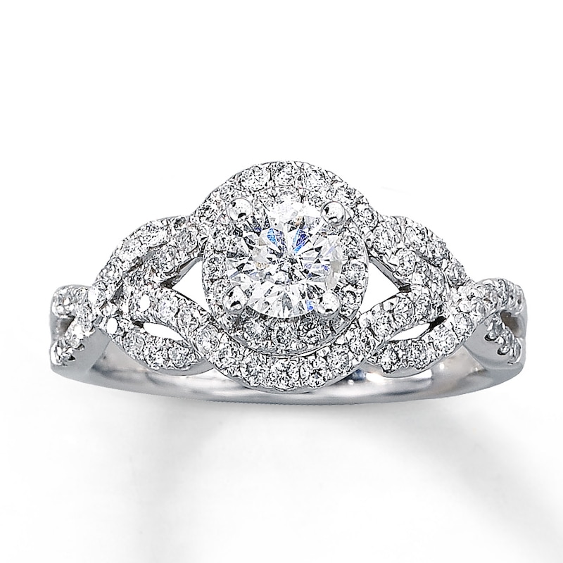 Main Image 1 of Previously Owned Diamond Engagement Ring 1 ct tw Round-cut 14K White Gold