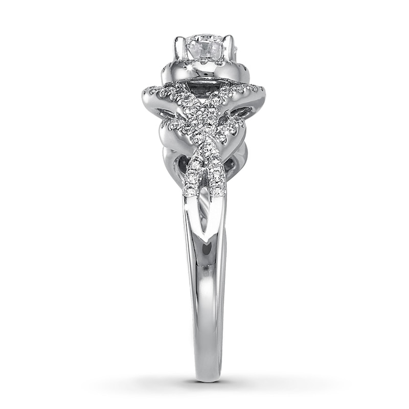 Main Image 3 of Previously Owned Diamond Engagement Ring 1 ct tw Round-cut 14K White Gold