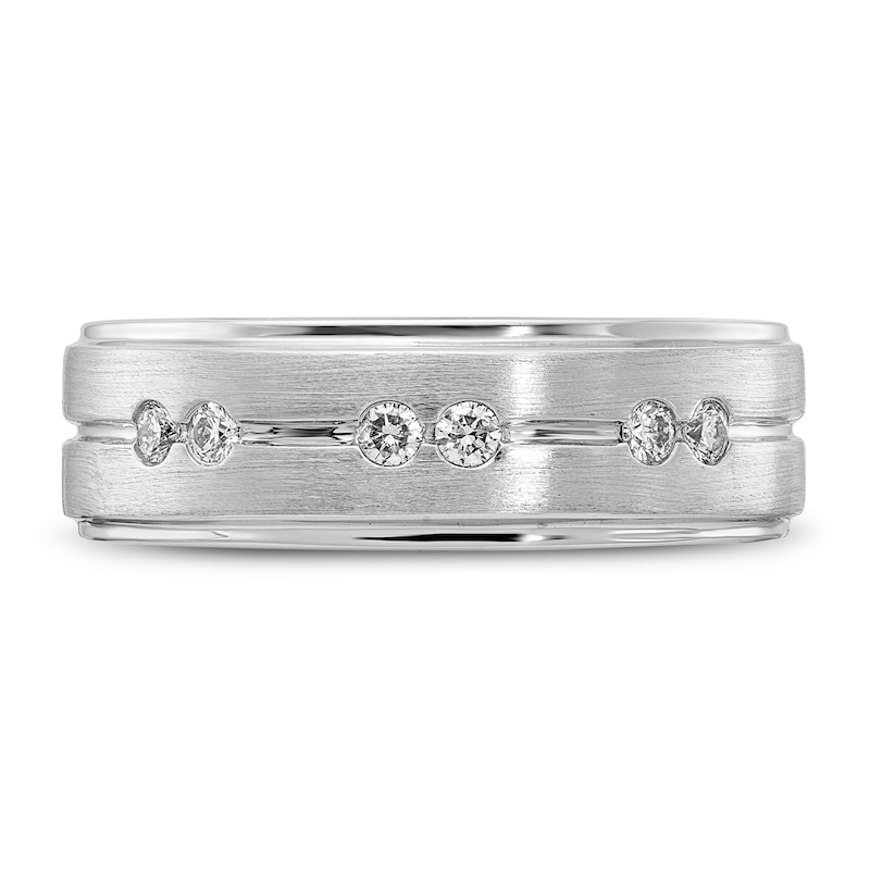 Main Image 2 of Previously Owned Men's Diamond Wedding Band 1/5 ct tw Round 10K White Gold