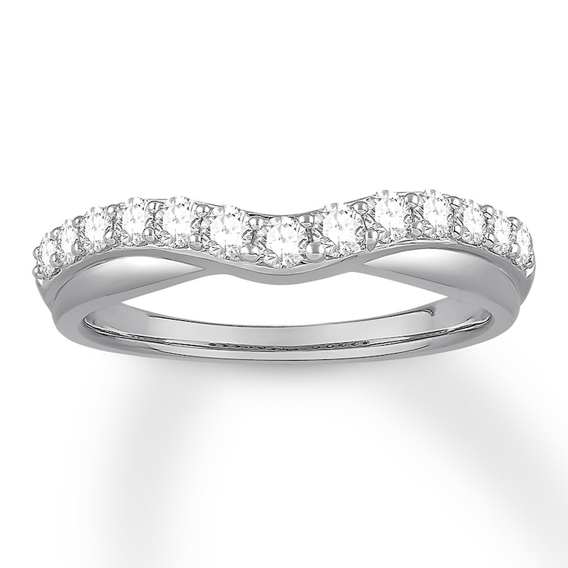 Main Image 1 of Previously Owned Diamond Contour Ring 1/2 carat tw Round 14K White Gold